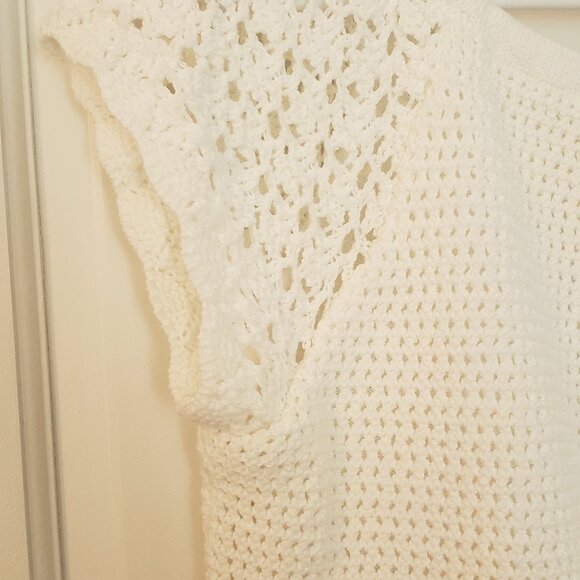 White House Black Market White Crochet Sweater - Picture 2 of 6